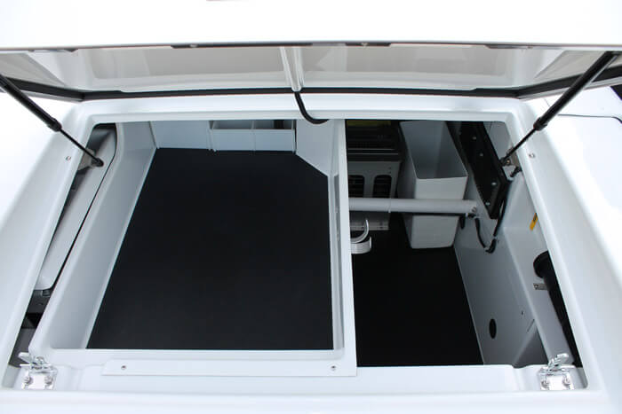 Bowie platinum 8 passenger side compartment open view